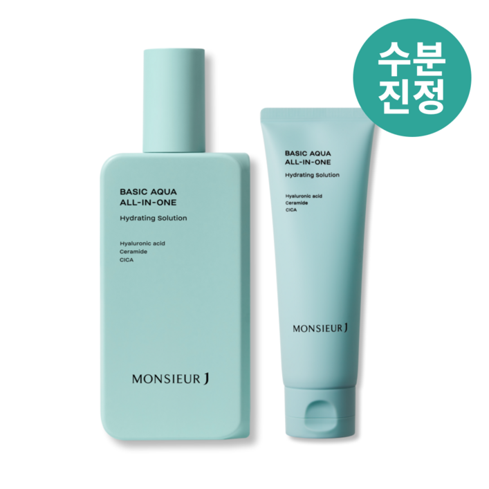 [무슈제이 본사] 뮤슈제이 베이직 아쿠아 수분 진정 올인원 200ml+120ml