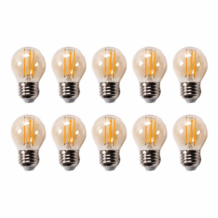 엘스토리몰 LED 디밍 에디슨 전구 4W E26 G45 필라멘트 전구, 10개입, 전구색 엘스토리몰 LED 디밍 에디슨 전구 4W E26 G45 필라멘트 전구, 10개입, 전구색