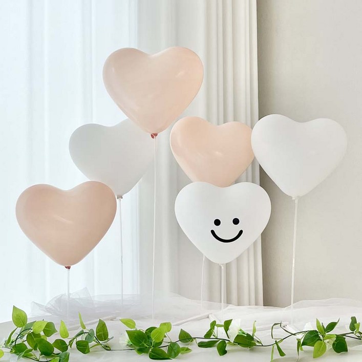 연지마켓 하트 풍선 생일 브라이덜 파티 용품 스마일 (따가움없는) 가로스탠드 세트