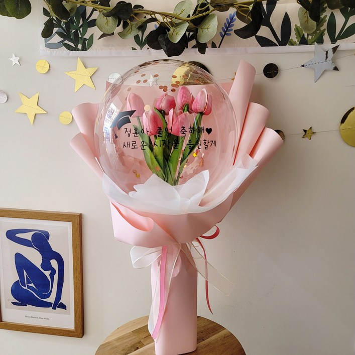 꽃풍선 튤립 졸업 생일 발표회 학예회, 튤립진핑크, 1개 꽃풍선 튤립 졸업 생일 발표회 학예회, 튤립진핑크, 1개