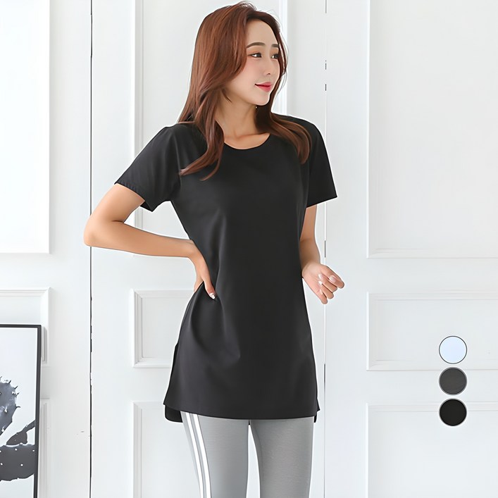 토마토팩토리 여성용 통기성 레이어드 롱 반팔티 V2