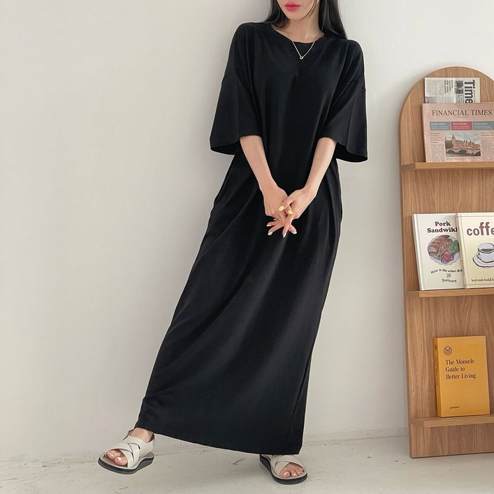 빅마인드 키큰언니들 130기장원피스 44~77까지 베이직코튼원피스