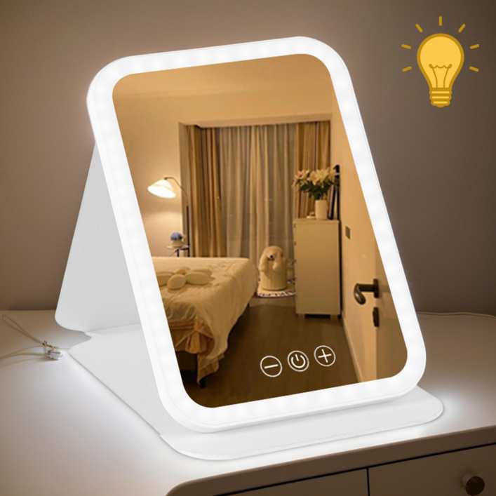 HHSSL 접이식 무선 LED 탁상거울