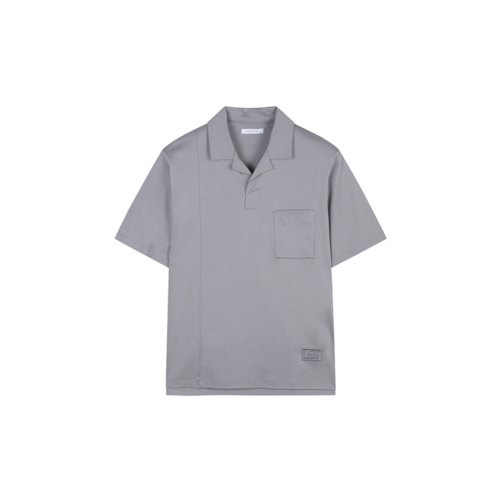 리버클래시 LJS41196 그레이 세미오버핏 반팔 카라 티셔츠