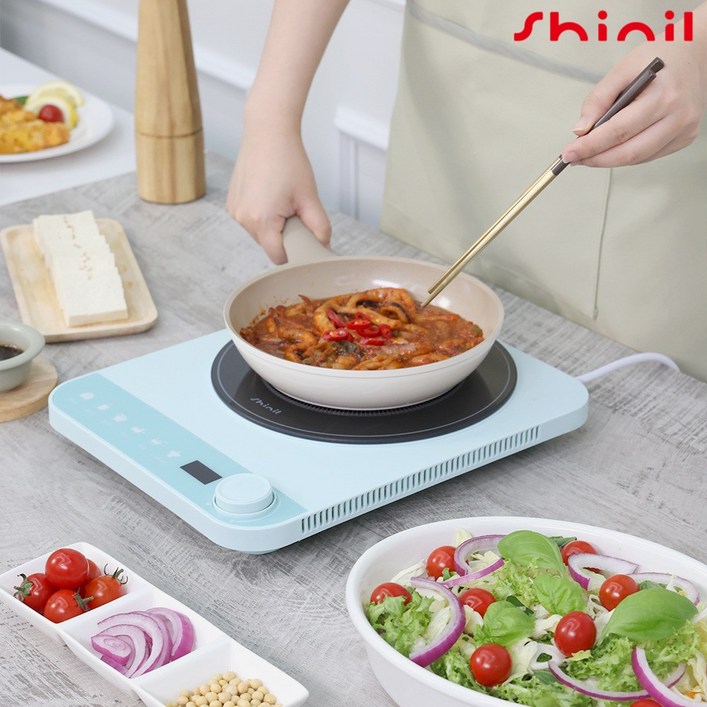 신일 고화력 인덕션 전기레인지 1구(민트) 자가설치, SHL-N4949MT, 프리스탠딩, SHL-N4949MT