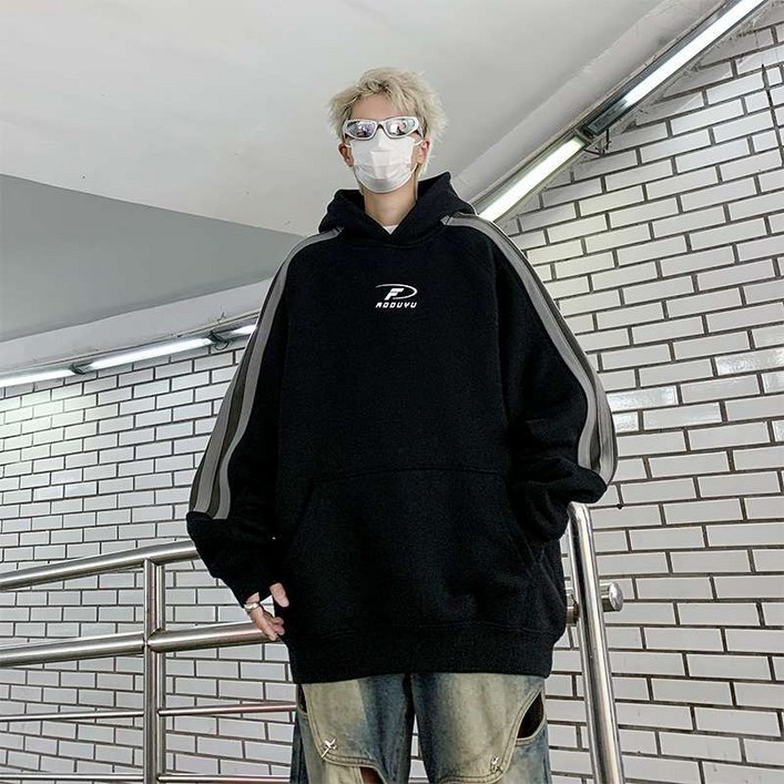 Skyciky 가을 남성 루즈핏 하이스트리트 힙합 후드티 II503