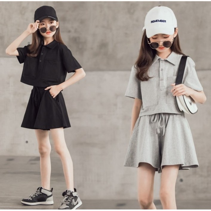 아이짱 초등학생 여아 여름 크롭 반팔티셔츠 레깅스 상하세트 140~170