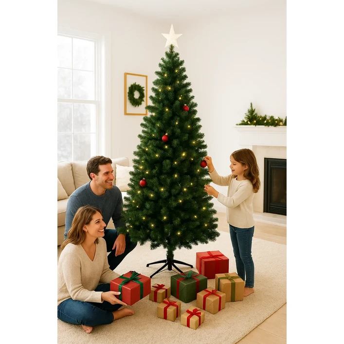 대형 트리 240cm 크리스마스 성탄절 장식 트리 꾸미기 매장 파티 인테리어 받침대 철제 나무 겨울