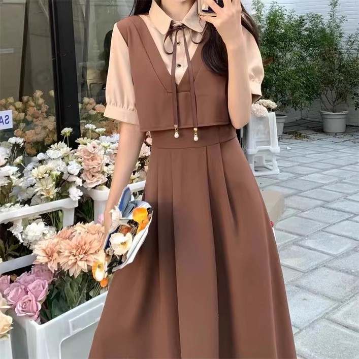 여자 여름 루즈핏 패션 롱 원피스 데일리룩 캐주얼 원피스 프렌치 하객룩