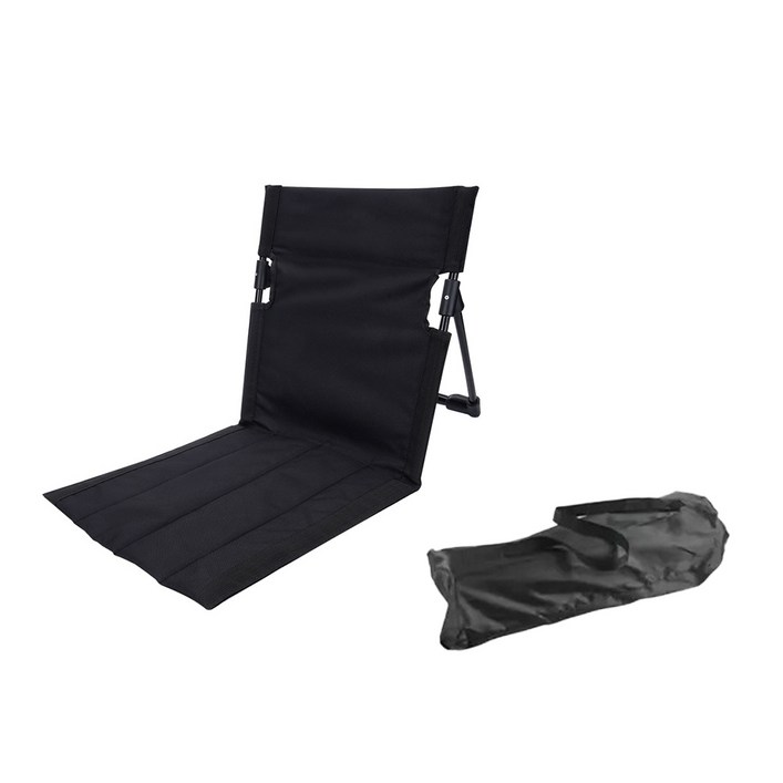 초경량 그라운드 체어 폴딩 캠핑 좌식의자 접이식 릴렉스체어 피크닉 페스티벌 차박 등받이, 블랙, 1개