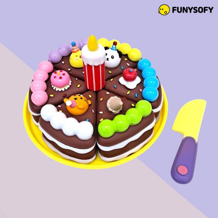 퍼니소피 NEW 소프트 자석 생일 파티 초코 케이크, 단품, 1개 퍼니소피 NEW 소프트 자석 생일 파티 초코 케이크, 단품, 1개