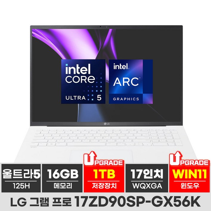 LG전자 2024 그램 Pro 17 코어 울트라 5, 에센스 화이트, 1TB, 16GB, WIN11 Home, 17ZD90SP-GX56K
