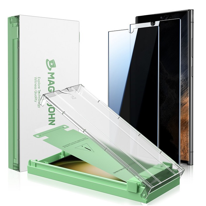 MAGIC JOHN 매직존 갤럭시 사생활보호 자가복원 AR 휴대폰 액정보호필름 강화유리 풀커버부착키트 2매입, 1세트