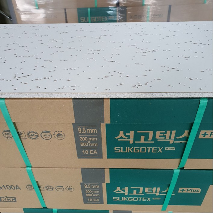 KCC 석고텍스 PLUS 9.5TX300X60018매BOX KCC 석고텍스 PLUS 9.5TX300X60018매BOX