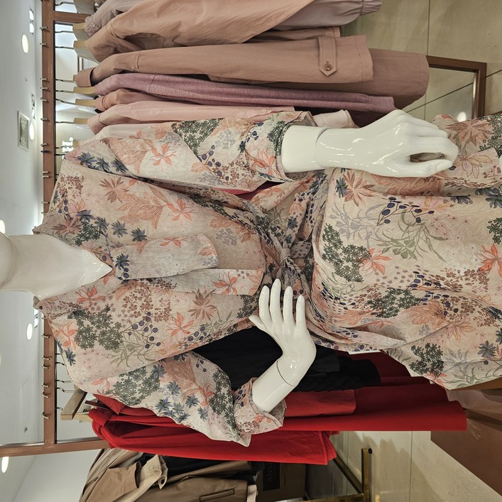 안지크 인기짱 쉬폰 나염  칠부소매 원피스 AI2OP5180