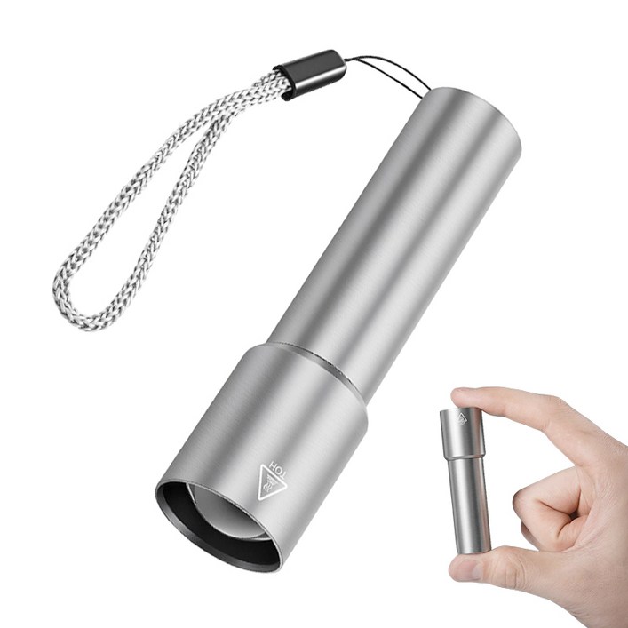 Nicoliley  미니 손전등 38g 초강력 줌 기능  알루미늄 합금 LED 손전등 USB충전