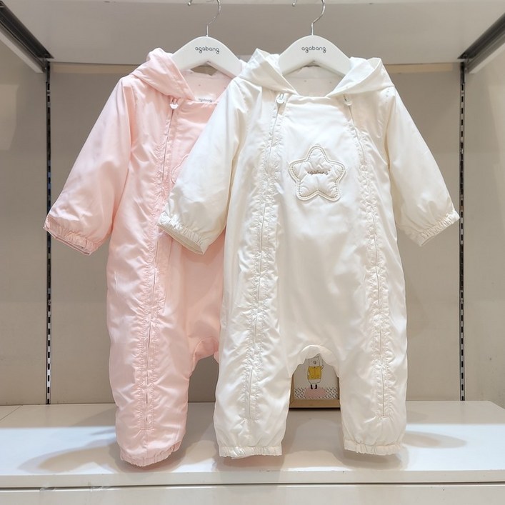 아가방논현점별과 구름 포인트로 사랑스런 우주복 간절기용 화섬우주복양방향 지퍼로 입고벗기 간편