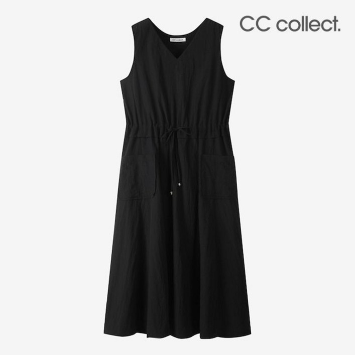 백화점 정품 CC콜렉트 원피스 드로우 스트링 슬리브리스 드레스 BKE252PSE172