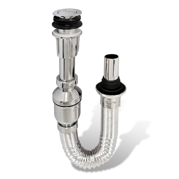 국산 세면대 초간편 길이조절 바닥배수 일체형트랩, 1개