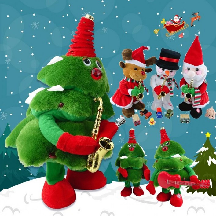 장난감 댄싱 루돌프 선물 산타 눈사람 노래하는 크리스마스 인형 트리 춤추는 작동완구 (선택) 6899769541