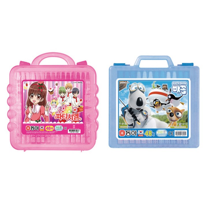 동아크레파스48색핑크,블루, 각1개씩