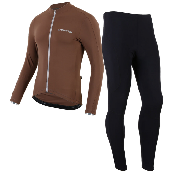 스페란자 기모 긴팔져지 기모타이즈 J8 브라운 세트 간절기 따뜻한 의류