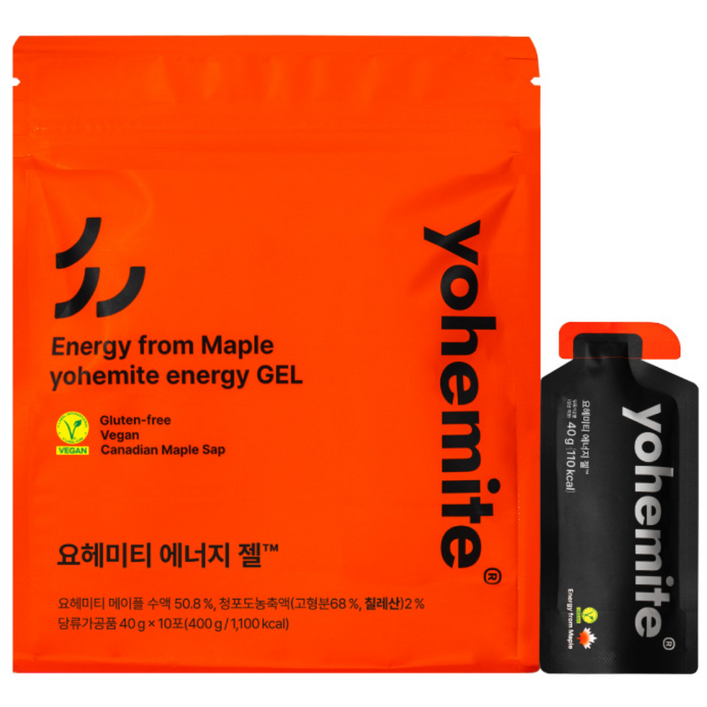 요헤미티 에너지젤, 러닝 마라톤용 지속형 보급 파워젤