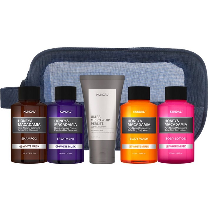 쿤달 여행용 5종 세트 B타입 클렌징폼 포함 화이트머스크향