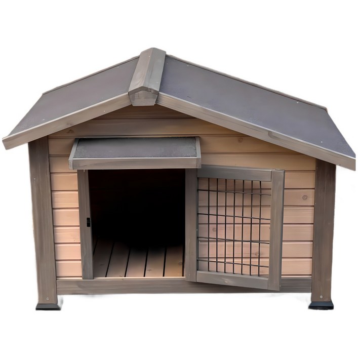 원목 야외 대형견집 디자인4, 1개, 원목