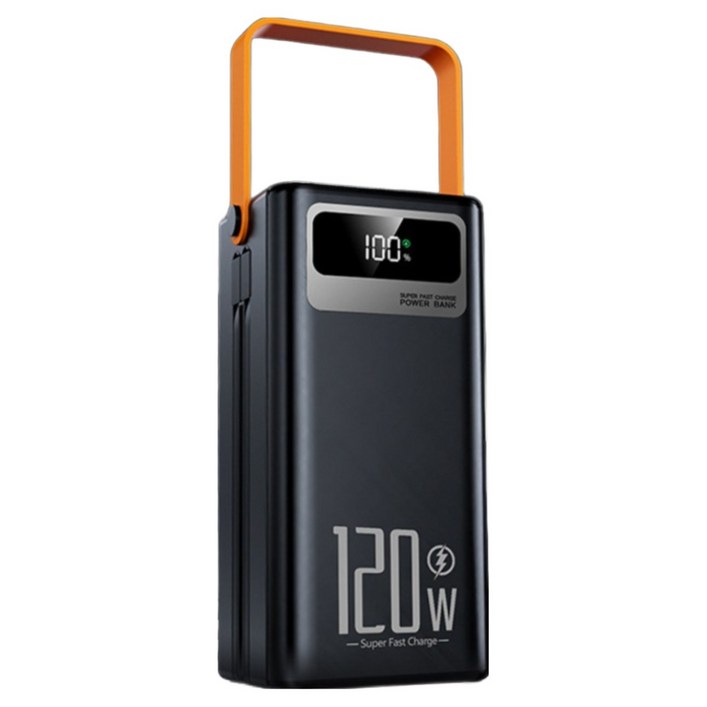 고속충전 80000mAh 초대용량 보조배터리 LED조명 충전잔량표시 캠핑 낚시 차박, 블랙