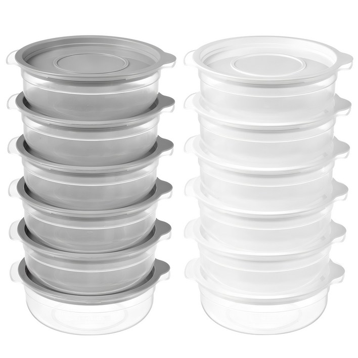 코멧 키친 전자레인지용 보관용기 450ml, 1세트, 그레이6개화이트6개