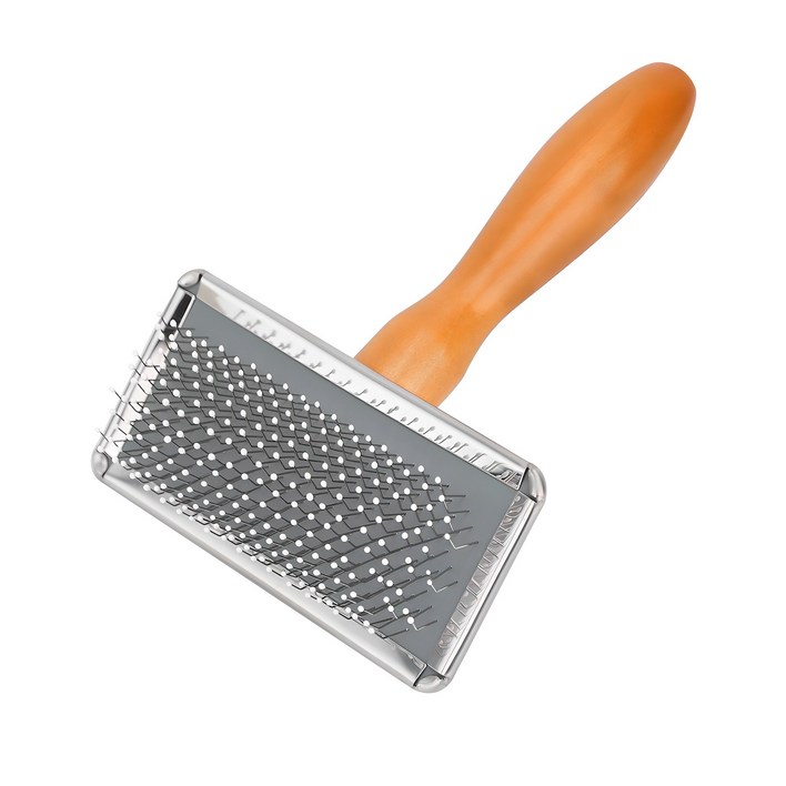 코멧 펫 100 고무헤드 반려동물 슬리커 브러쉬