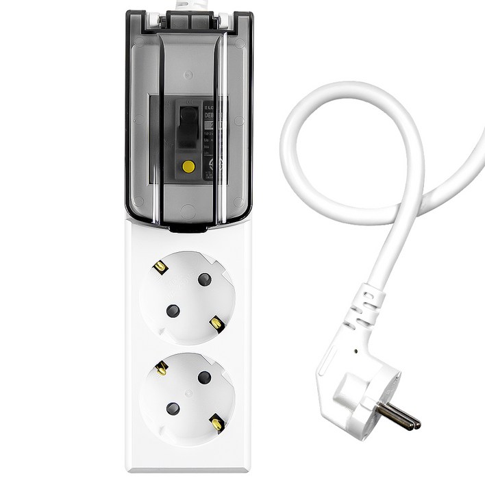 써지오 고용량 누전차단용 멀티탭 2구 WIMC1627, 3m, 화이트  블랙, 1개
