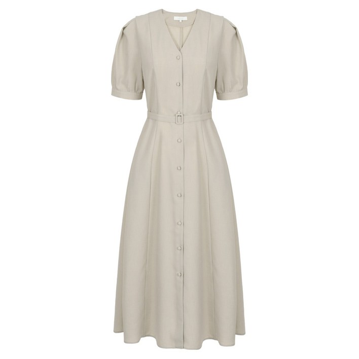 에이비에프지 여성용 허리벨트 콩단추 심플 반팔 원피스 AFX2HO06A