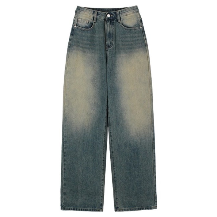 플레이즈 남성용 숏/베이직/롱 기장 히든밴딩 빈티지 와이드 일자 청바지