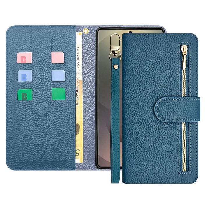 아이엔픽 케일린 천연소가죽 지갑 스트랩 다이어리 휴대폰 케이스