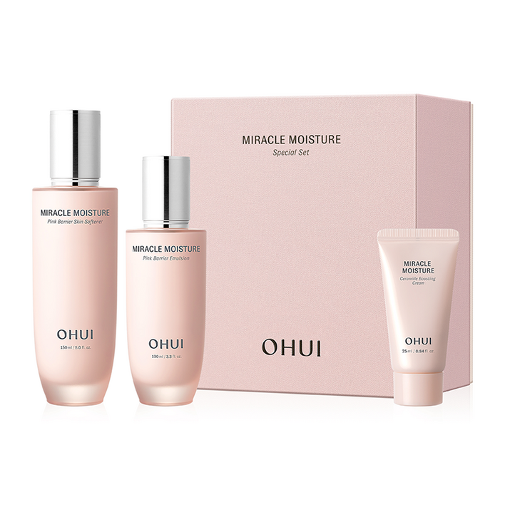 오휘 미라클 모이스처 핑크 베리어 스킨 150ml 에멀전 100ml 크림 25ml