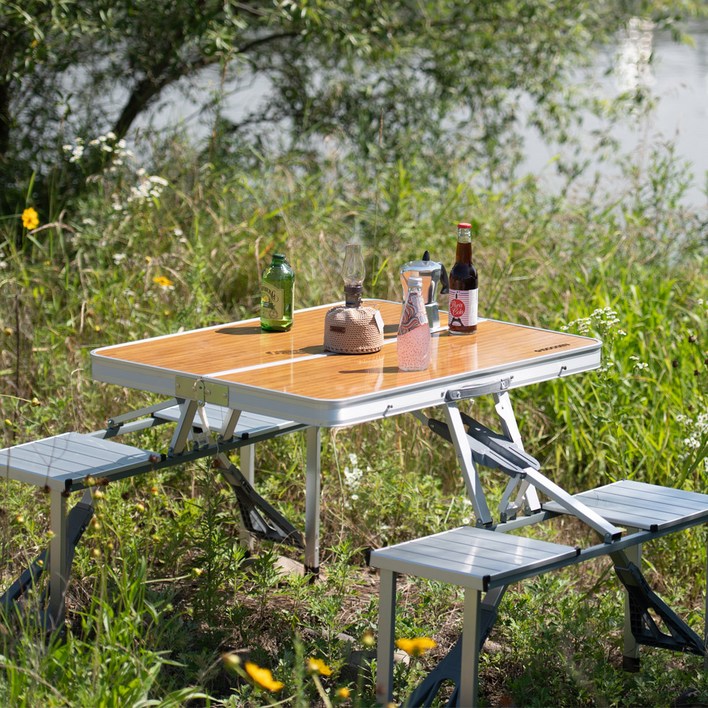 아이두젠 알루미늄 접이식 파라솔 테이블