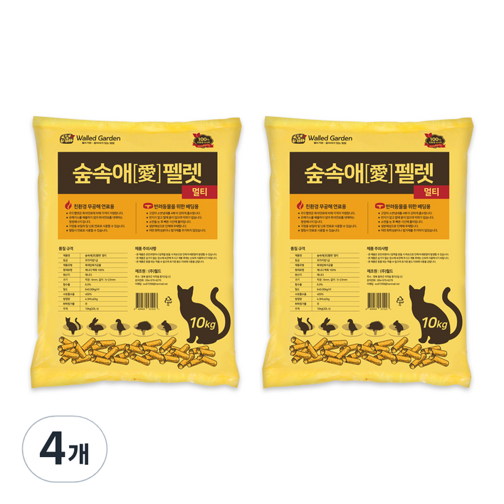 화분월드 숲속애 멀티 우드펠렛 고양이 모래, 10kg, 4개 화분월드 숲속애 멀티 우드펠렛 고양이 모래, 10kg, 4개