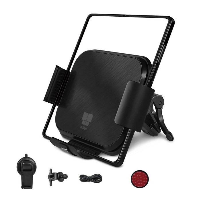 나비 폴드젯 차량용 무선 충전 거치대 NV124FFZ2Q, NV124FFZ2Q, 블랙