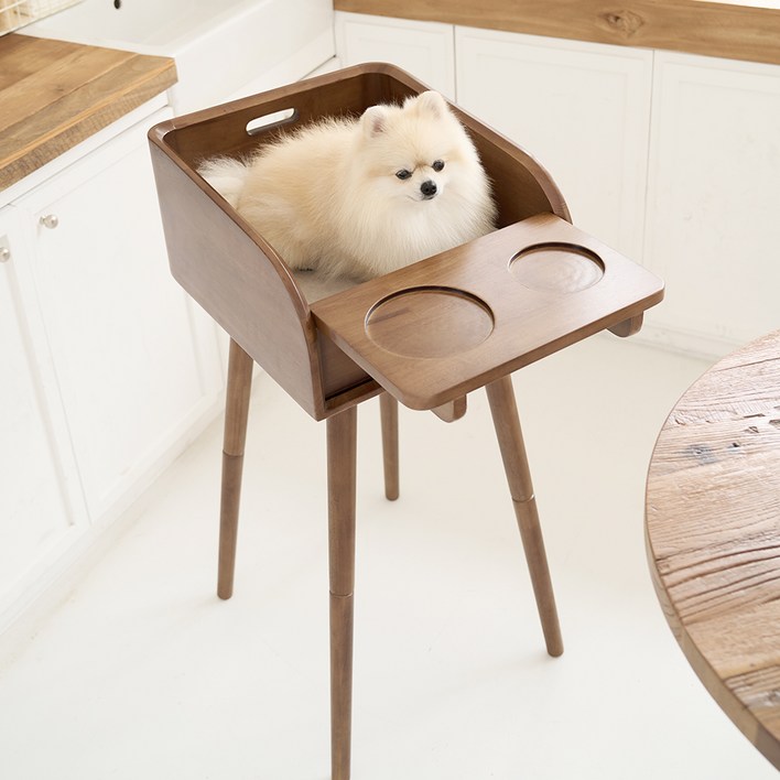 플라팜 강아지 하이체어  쿠션 세트 39 x 65 x 87 cm, 엔틱오크, 1세트