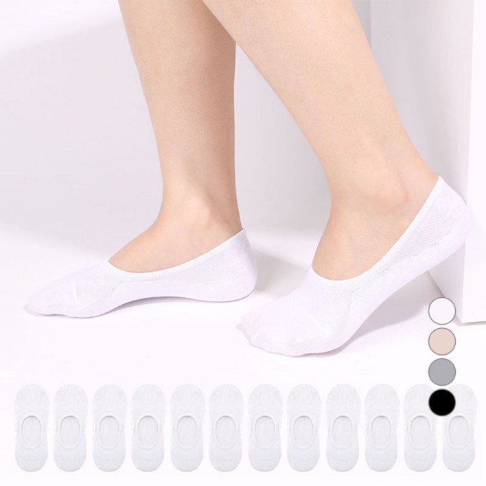 두발로 여성용 안벗겨짐 자물쇠 페이크삭스 실속형 12켤레