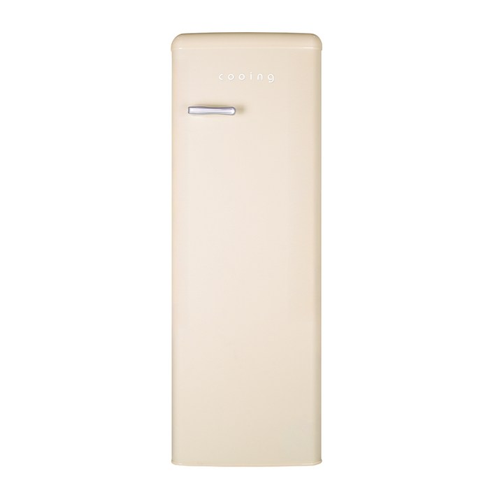 쿠잉전자 레트로 미니 소형 148L 스탠드형 1도어 김치냉장고 방문설치, 크림, REFK150SC