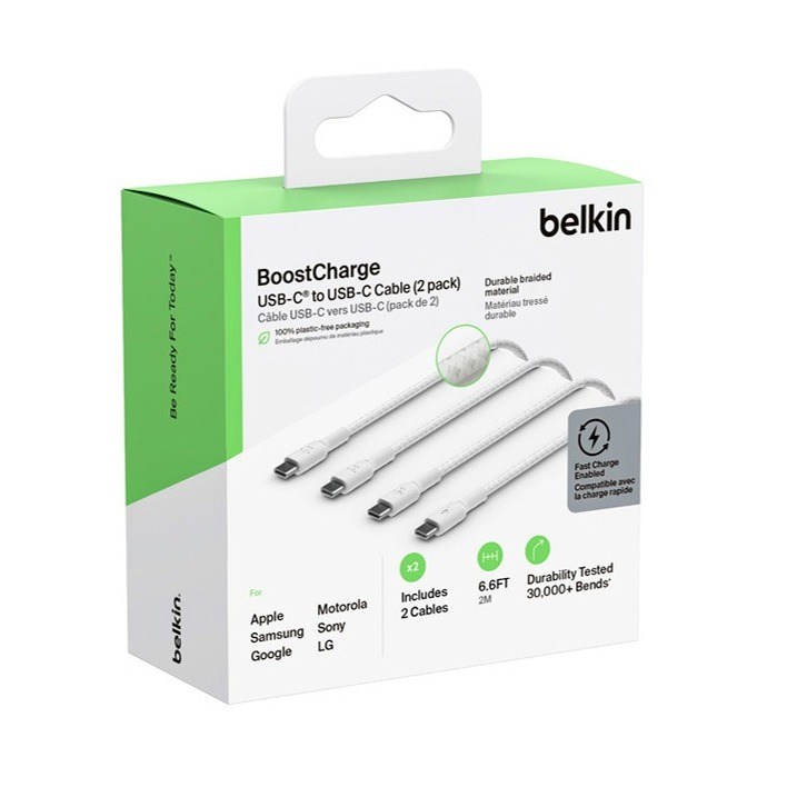벨킨 BoostCharge 브레이디드 USB C타입C타입 고속 충전케이블 CAB004bt2MWH