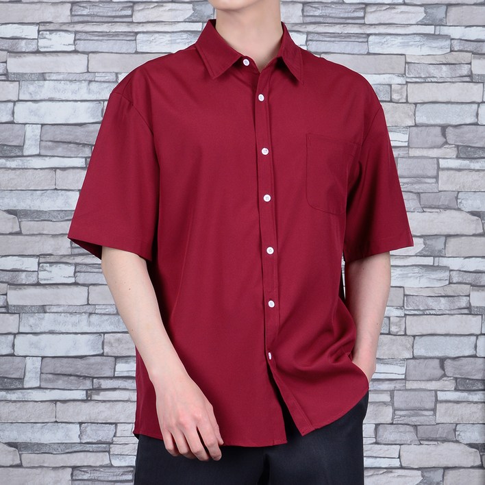 타운클로 남성용 여름스판 세미 오버핏 컬러 반팔 셔츠 21,900