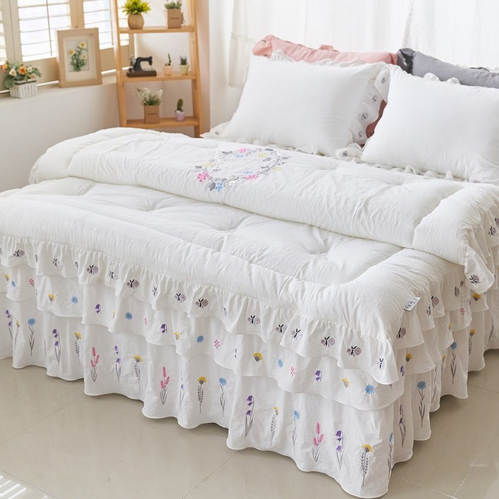 류금숙 여자의정원 광목워싱 프릴 차렵침구 숏롱 풀세트