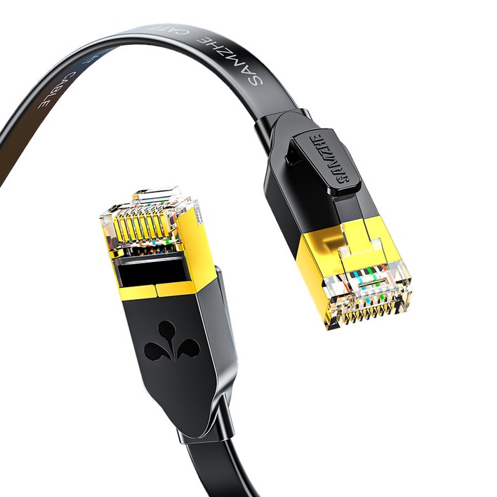 삼지 칼국수형 CAT7 10Gbps 초고속 기가 랜케이블 8m, 블랙, 1개 삼지 칼국수형 CAT7 10Gbps 초고속 기가 랜케이블 8m, 블랙, 1개