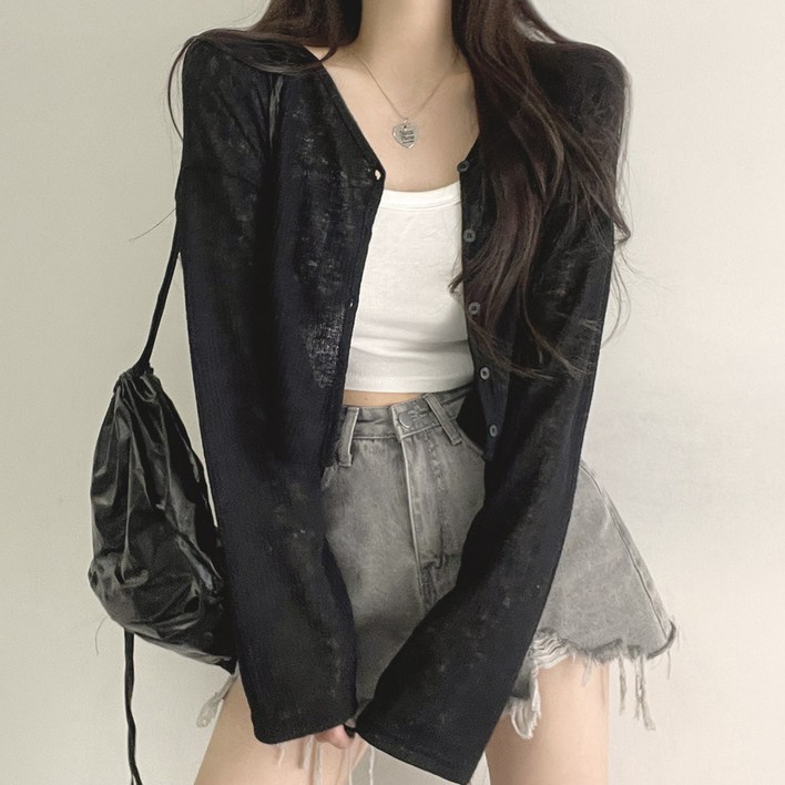 위드후이린 여성용 팅팅 크롭 가디건