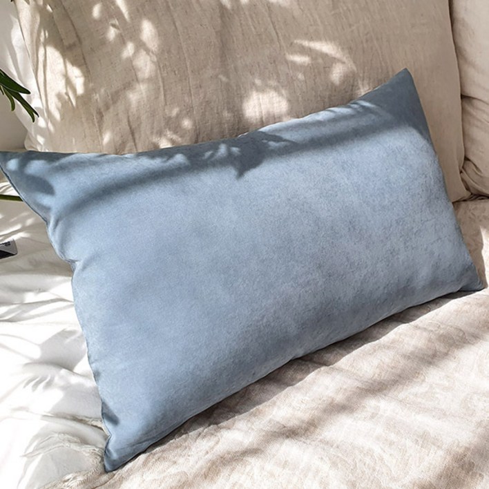 리드홈 션샤인 바이오워싱 쿠션 커버  솜, 파우더블루