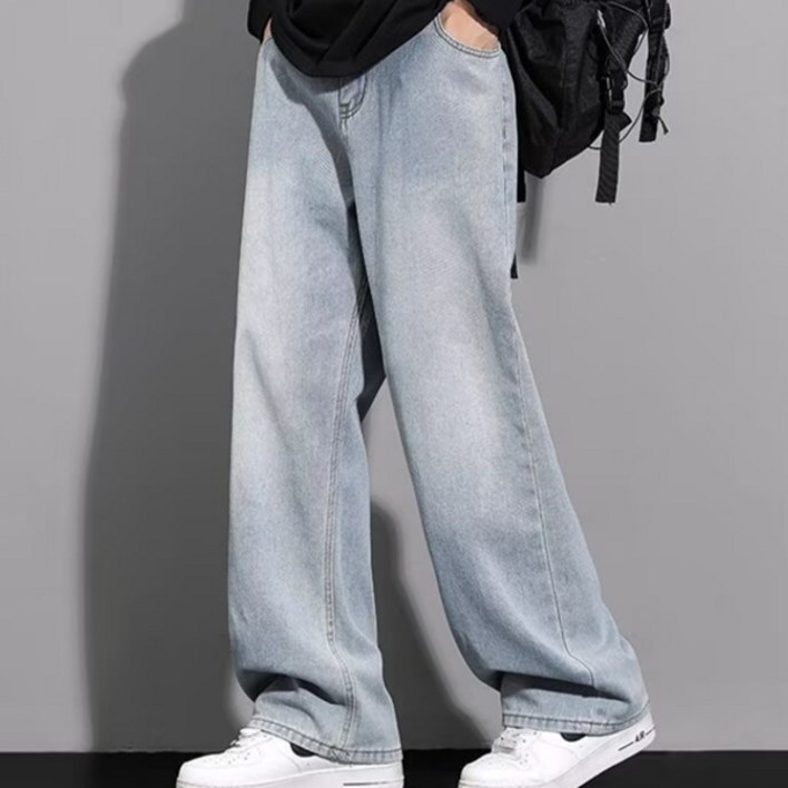 제이티엘 남성용 데님 보이 와이드 팬츠